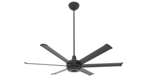 Big Ass Fans es6 60" Ceiling Fan in Black, 32" Downrod, Indoor or Covered Outdoor