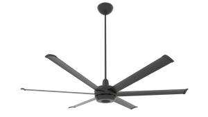 Big Ass Fans es6 72" Ceiling Fan in Black, 32" Downrod, Indoor or Covered Outdoor