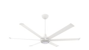 Big Ass Fans es6 72" Ceiling Fan in White, 20" Downrod, Downlight LED, Indoor or Covered Outdoor
