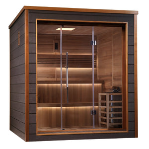 Golden Designs Bergen Outdoor Traditional Sauna with Canadian Red Cedar Interior (6-Person Capacity)