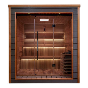 Golden Designs Bergen Outdoor Traditional Sauna with Canadian Red Cedar Interior (6-Person Capacity)