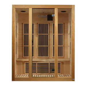Maxxus Bellevue Near Zero EMF Indoor Infrared Sauna in Canadian Hemlock (3-Person Capacity)