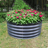 Olle Gardens 17" Tall x 42" Round Raised Garden Bed - Midnight Grey