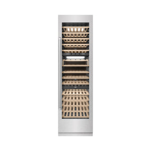 ZLINE 24" 12.4 cu. ft. Triple Zone 100 Bottle Column Wine Cooler in Satin Stainless Steel, RCWV-SN-24