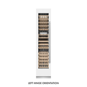 ZLINE 18" 9.0 cu. ft. Triple Zone 68 Bottle Left Hinge Column Wine Cooler in White Matte, RCWVL-WM-18