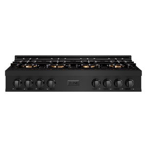 ZLINE 48" Classic Gas Rangetop with 8 Burner DuoPro™ Cooktop in Black Stainless Steel, PCRTB-48