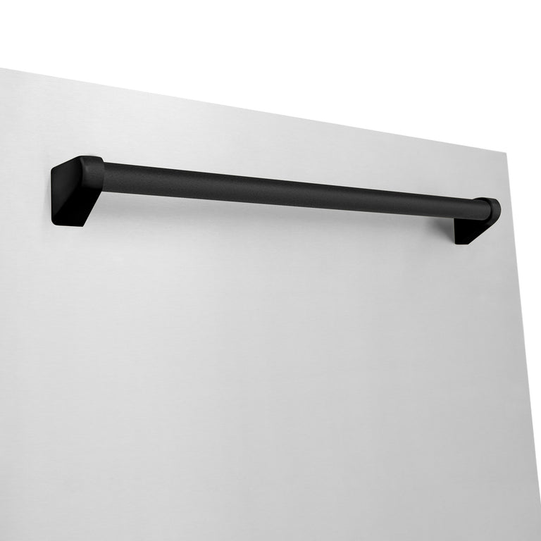 ZLINE Autograph Edition 24 In. Tall Dishwasher, Touch Control, in Stainless Steel with Matte Black Handle, DWMTZ-304-24-MB