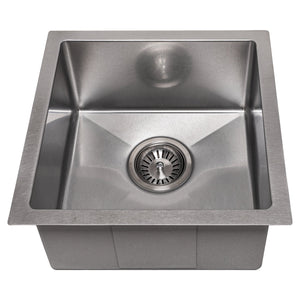ZLINE 15" Boreal Undermount Single Bowl Satin Stainless Steel Bar Kitchen Sink, SUS-15S
