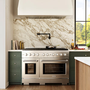 ZLINE 48" 6.7 cu. ft. Paramount Dual Fuel Range with 8 Burner DuoPro™ Cooktop and Dual Ovens in Stainless Steel, PSDR48