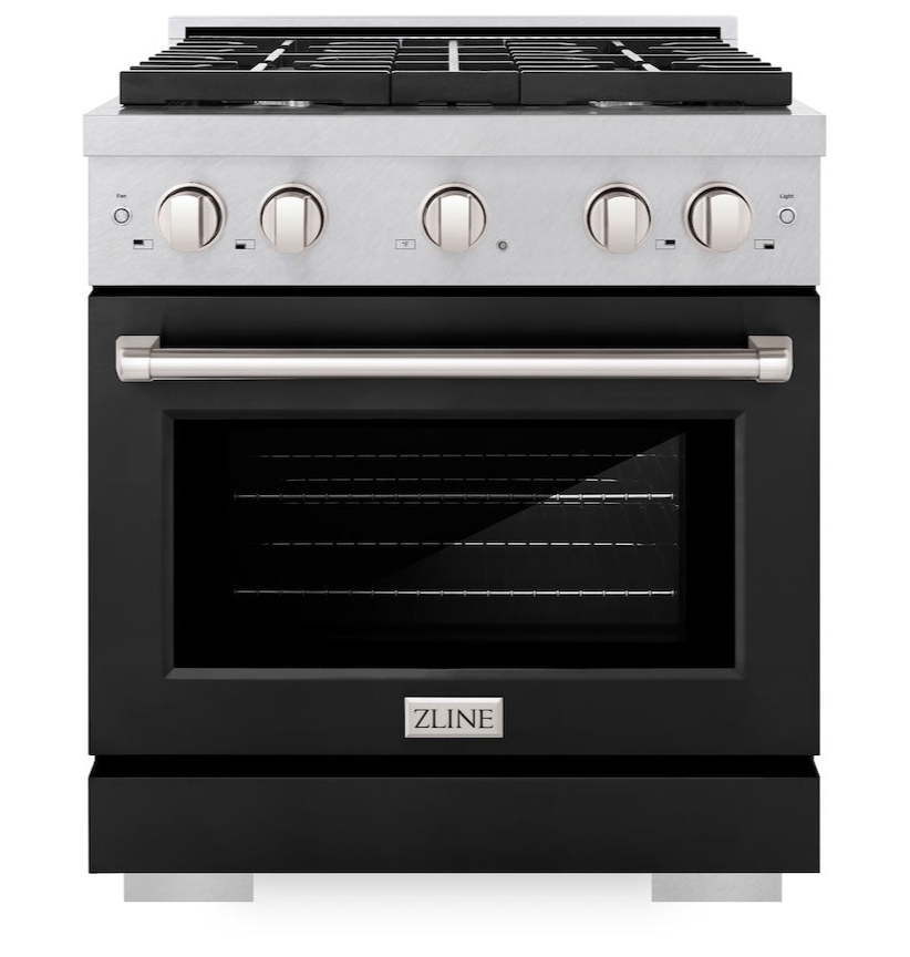 Stainless steel professional gas range by ZLINE