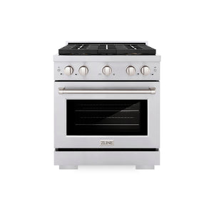 ZLINE 30" 4.2 cu. ft. Paramount Dual Fuel Range with 4 Burner DuoPro™ Cooktop and Electric Convection Oven in Stainless Steel, PSDR30