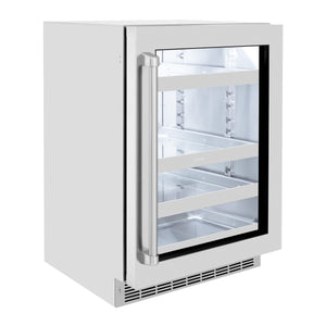 ZLINE 24" Touchstone 151 Can Beverage Fridge with Stainless Steel Glass Door,  RBSO-GS-24