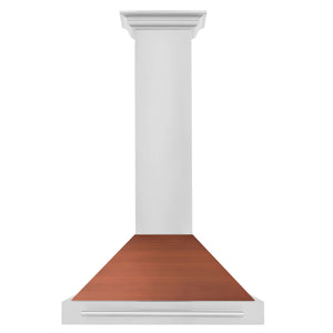 ZLINE 30" 400 CFM Convertible Stainless Steel Range Hood with Copper Shell and Stainless Steel Handle, KB4STX-C-30