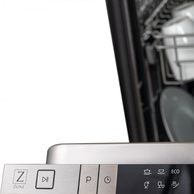 ZLINE 18 in. Top Control Dishwasher in Black Stainless Steel, DW-BS-18