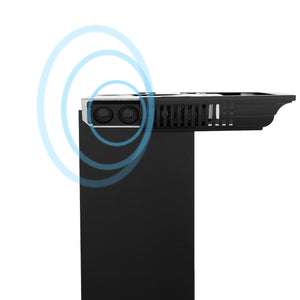 ZLINE 48" CrownSound Island Mount Range Hood in Black Stainless Steel with Built-in Speakers, BSGL2iNCRN-BT-48