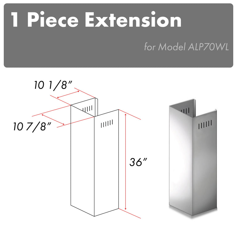 ZLINE 1 Piece Chimney Extension for 10ft Ceiling (1PCEXT-ALP10WL)