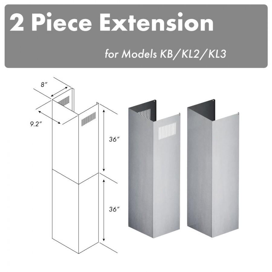 ZLINE Range Hood Chimney Extension for 10ft. to 12ft. Ceilings, 2PCEXT-KB/KL2/KL3