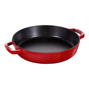 Staub 13" Double Handle Cast Iron Fry Pan in Cherry
