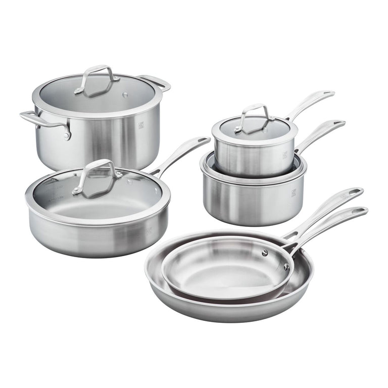 ZWILLING 10pc Stainless Steel Cookware Set, Spirit 3-Ply Series