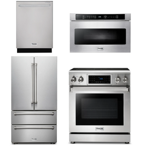 THOR Kitchen Package - 30" Electric Range, Microwave, Refrigerator, Dishwasher, AP-TRE3001-6