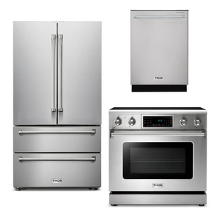 THOR Kitchen Package - 36" Electric  Range, Refrigerator, Dishwasher, AP-TRE3601-2