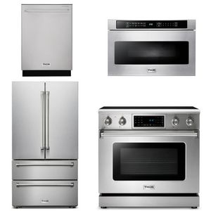 THOR Kitchen Package - 36" Electric  Range, Microwave, Refrigerator, Dishwasher, AP-TRE3601-6