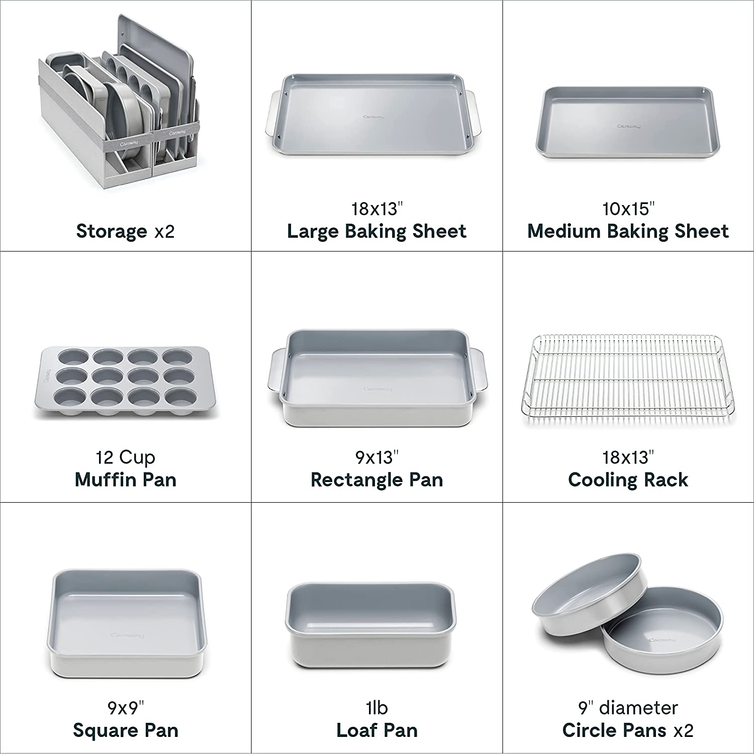 Caraway Complete Bakeware Set in Gray Premium Home Source