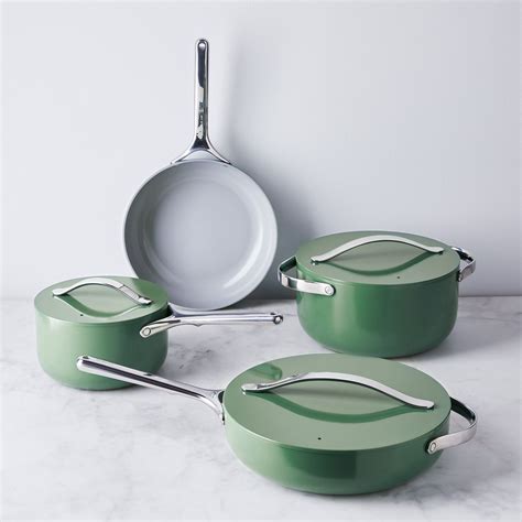 Reviews for CARAWAY HOME 9-Piece Ceramic Nonstick Cookware Set in Sage