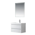 Vanity Art Wall-Hung Single-Sink Bathroom Vanity With Resin Top, 30"