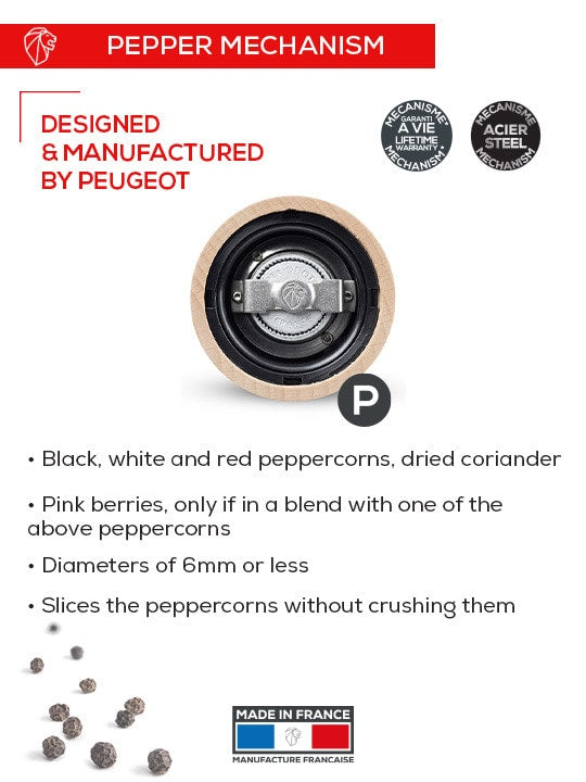 Peugeot Paris u&Select 7 inch Salt and Pepper Mill Set, Natural
