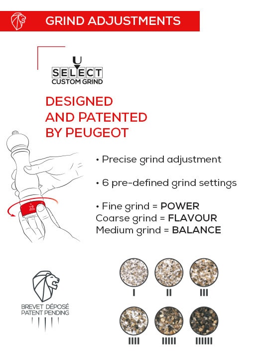 Peugeot Paris u'Select Salt Mill in Wood Black Lacquered 12 cm - 5in