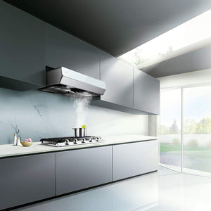 Fotile Package 30 Inch Cooktop and 30 Inch Under Cabinet Range Hood in Silver Gray, 850CFM, AP-GLS30501-7