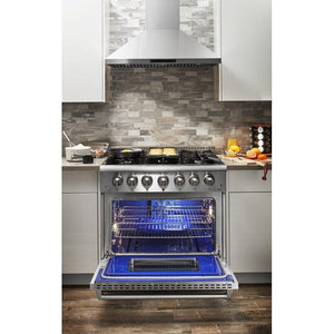 THOR Kitchen Package - 36" Propane Dual Fuel Range, Range Hood, AP-HRD3606ULP