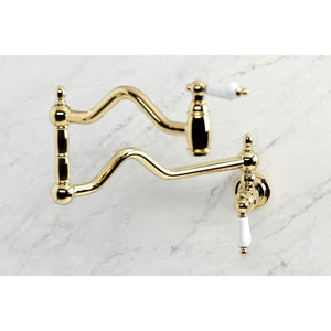 Kingston Brass Two-Handle Pot Filler In Polished Brass, KS2102PL