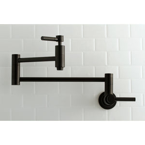 Kingston Brass Concord Two-Handle 1-Hole Wall Mounted Pot Filler Faucet in Matte Black, KS8100DKL