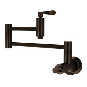 Kingston Brass Nuwave Two-Handle 1-Hole Wall Mounted Pot Filler Faucet In Oil Rubbed Bronze, KS8105DFL