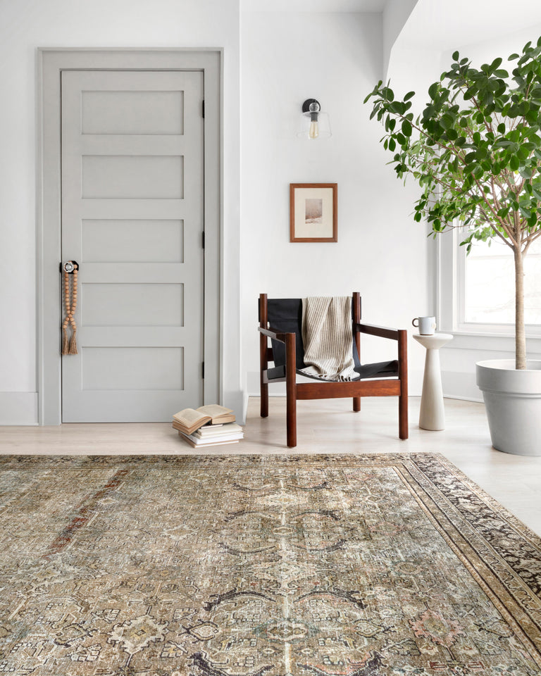 Loloi II Layla Collection Rug in Olive, Charcoal - 5' x 7'6"