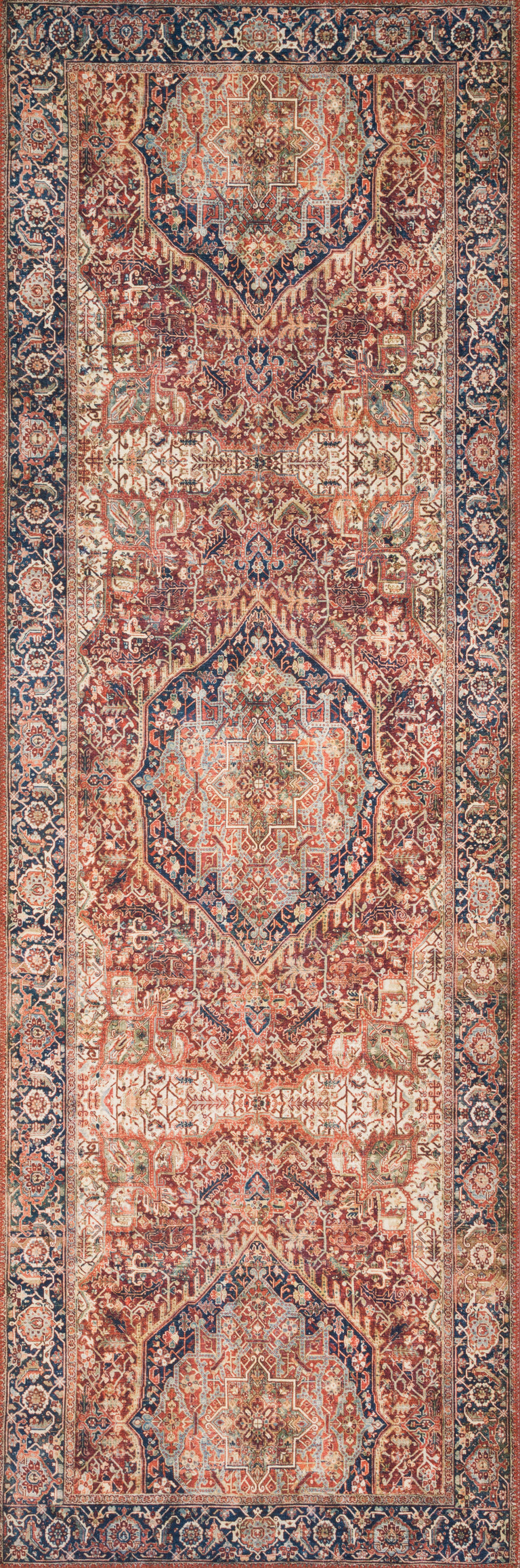 Loloi II Layla Collection Rug in Red, Navy - 2'3" x 3'9"