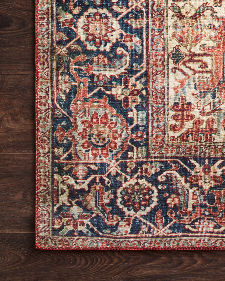 Loloi II Layla Collection Rug in Red, Navy - 2'3" x 3'9"