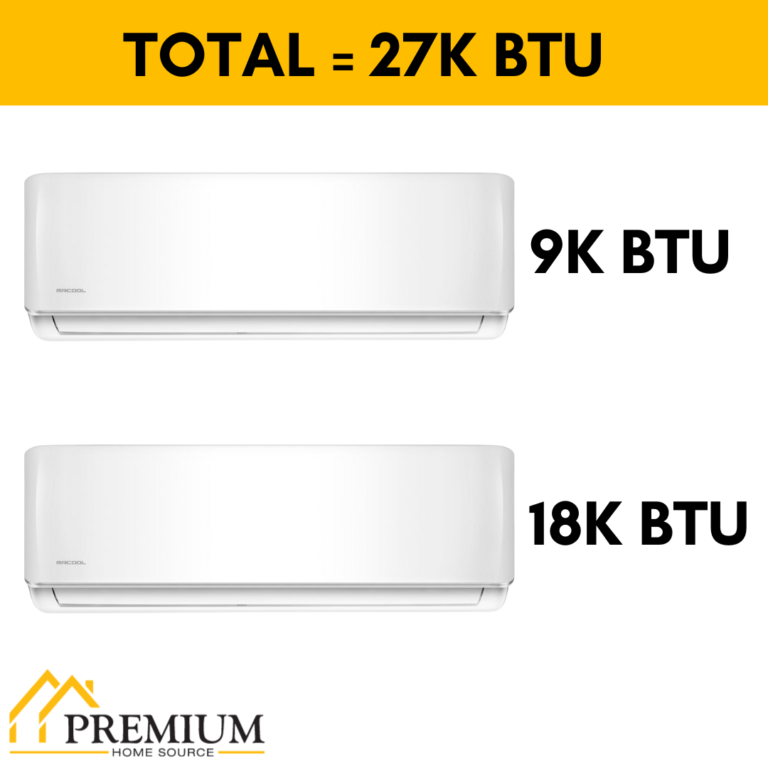 Pioneer® Mini Split 27,000 BTU 2 Zone Ductless Air Conditioner and Hea