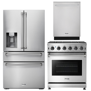 THOR Kitchen 30 in. Propane Gas Range, 36 in. Refrigerator with Water and Ice Dispenser, 24 in. Dishwasher, AP-LRG3001ULP-9