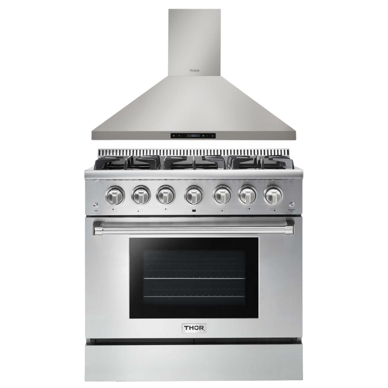 Thor Kitchen 36 in. Propane Gas Range and 36 in. Range Hood Professional Package, AP-HRG3618ULP