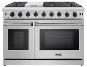 THOR Kitchen Package - 48" Gas Range, Range Hood, AP-LRG4807U