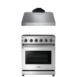THOR Kitchen Package - 30" Propane Gas Range, Range Hood, AP-LRG3001ULP-C