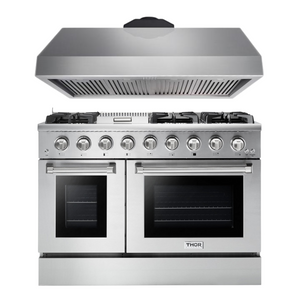 Thor Kitchen Professional 48 in. Propane Gas Range and Range Hood Package, AP-HRG4808ULP