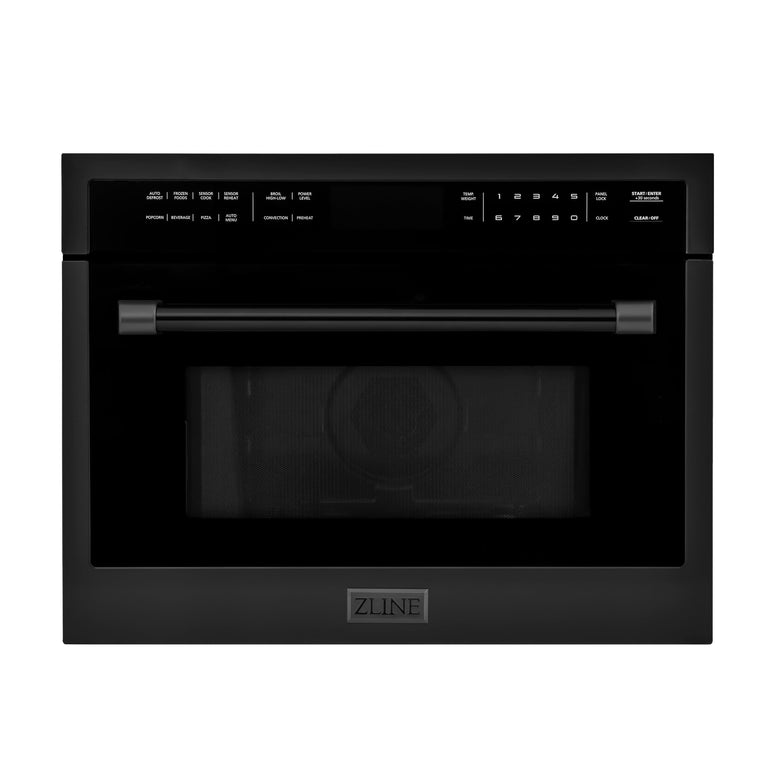 ZLINE Appliance Package - 30 in. Dual Fuel Range, Range Hood, Microwave Oven, and Dishwasher in Black Stainless Steel, 4KP-RABRH30-MODW