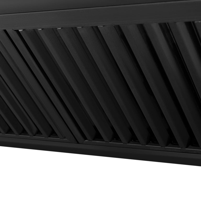 ZLINE 36 In. Autograph Edition Black Stainless Steel Range Hood with Gold Handle, BS655Z-36-G