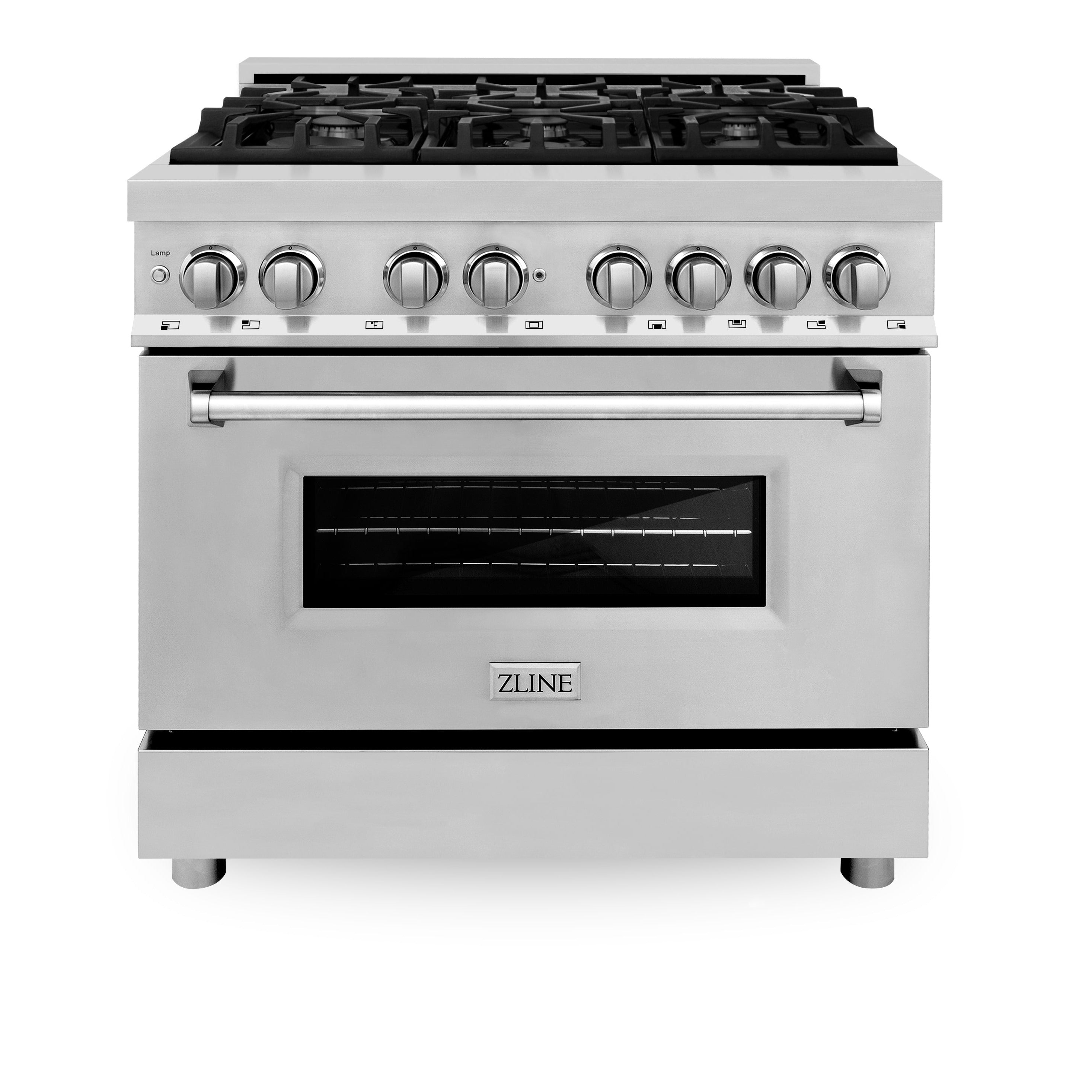 ZLINE 36 Dual Fuel Range 6 GAS Burner/4.6 Cu. Electric Oven Stainless Steel (RA36)