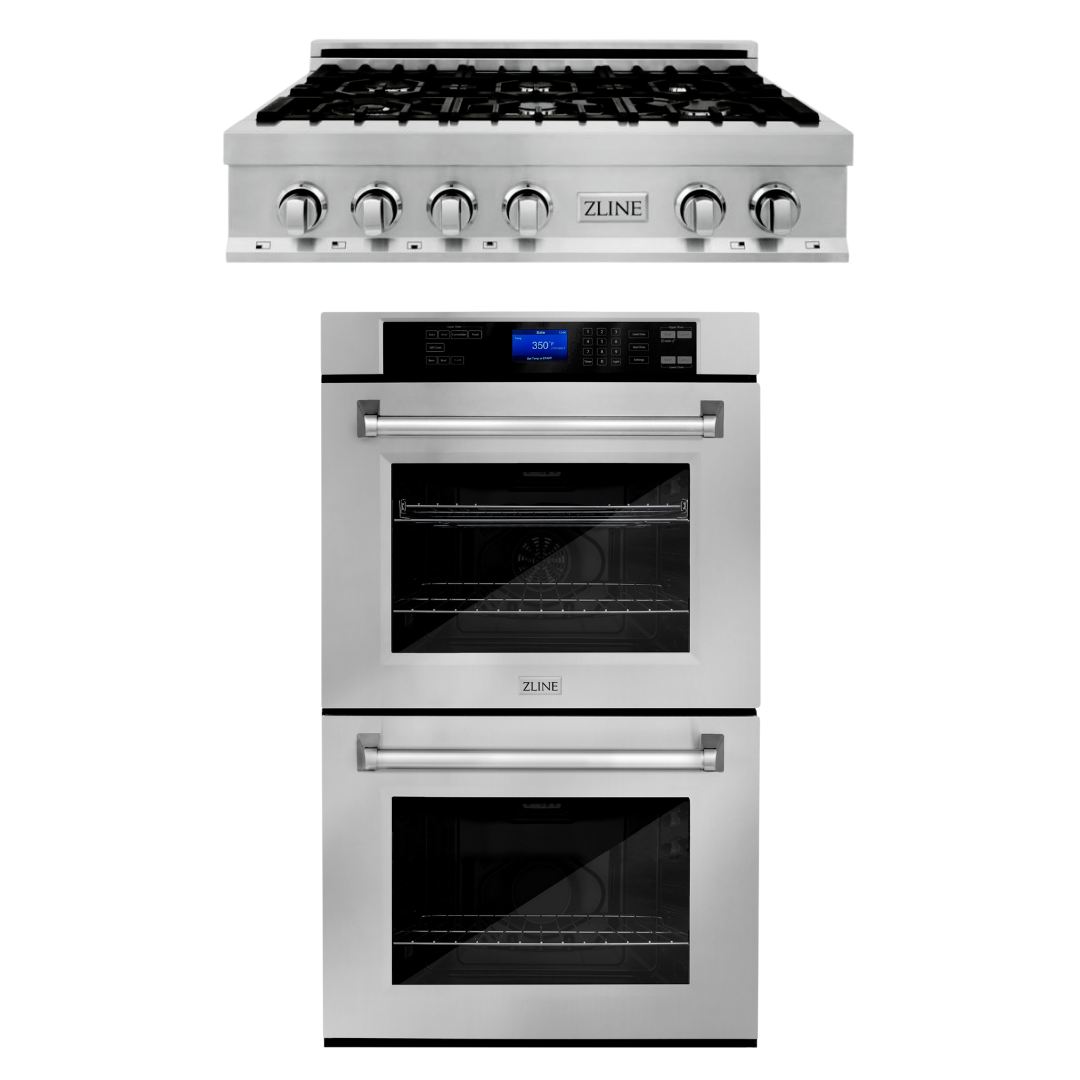 ZLINE Kitchen Appliance Package with 36 Stainless Steel Rangetop a