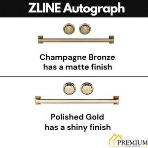 ZLINE Autograph Series 18 In. Dishwasher in White Matte with Champagne Bronze Handle, DWVZ-WM-18-CB